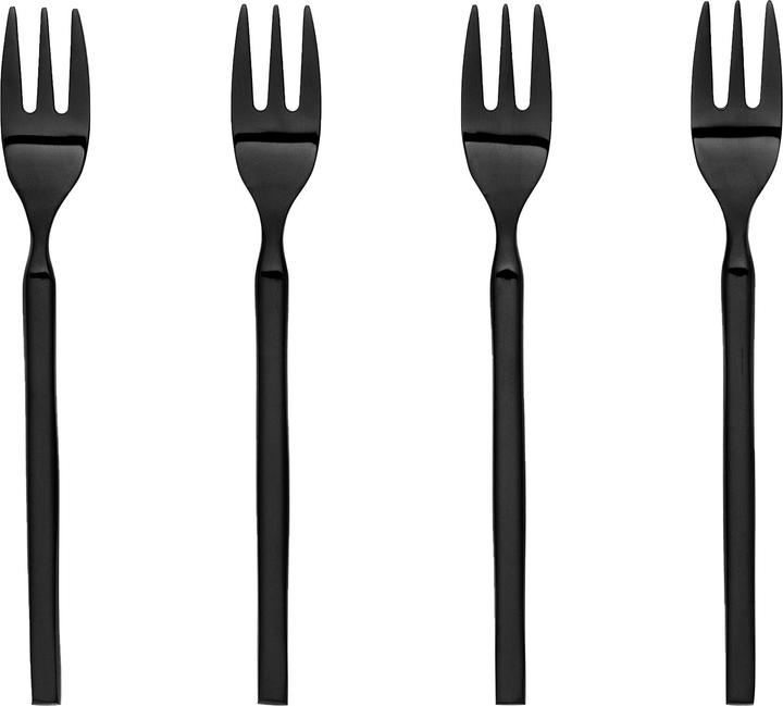 Image du produit Broste Copenhagen Tvis Cake Fork, 4 pc - Acier inoxydable - Noir (4 pcs, Set de couverts)