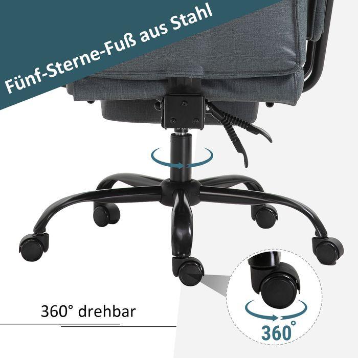 Produktbild Swisshandel24 Bürostuhl Ergonomisch mit Kopfstütze und gepolsterte Armlehnen mit Fussstütze Kunstleder