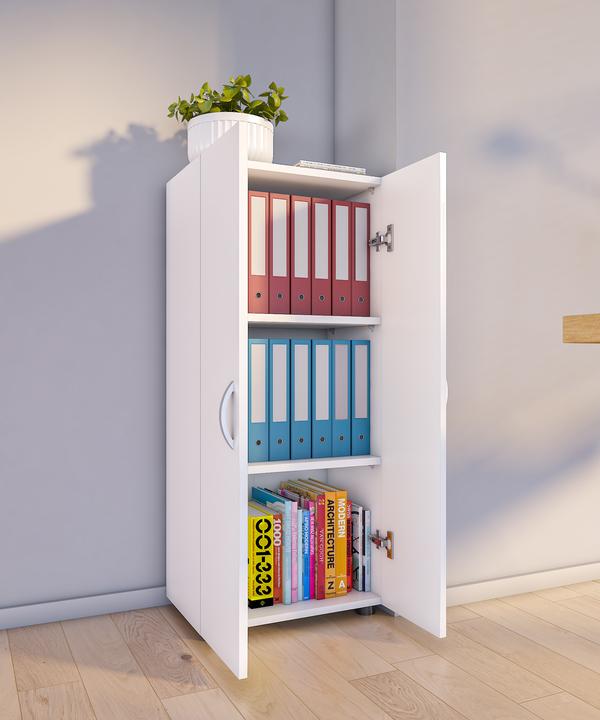 Image du produit VCM Büroschrank Bücher Ordner Aktenschrank Büromöbel Schrank Ulas 3-fach Drehtüren (49 x 34 x 108 cm)