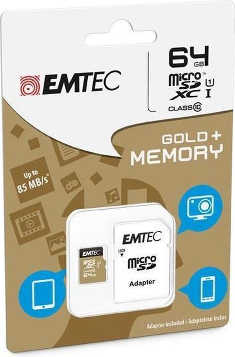 Actual product image Emtec ECMSDM32GHC10CG (32 GB, microSDHC, U1, UHS-I)
