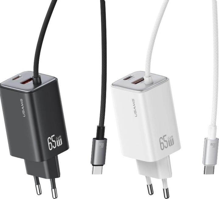 Produktbild Usams Ładowarka sieciowa JC Series CC266 65W GaN Fast Charger 2xUSB-C 1xUSB-A biały (65 W, 3 Ports)
