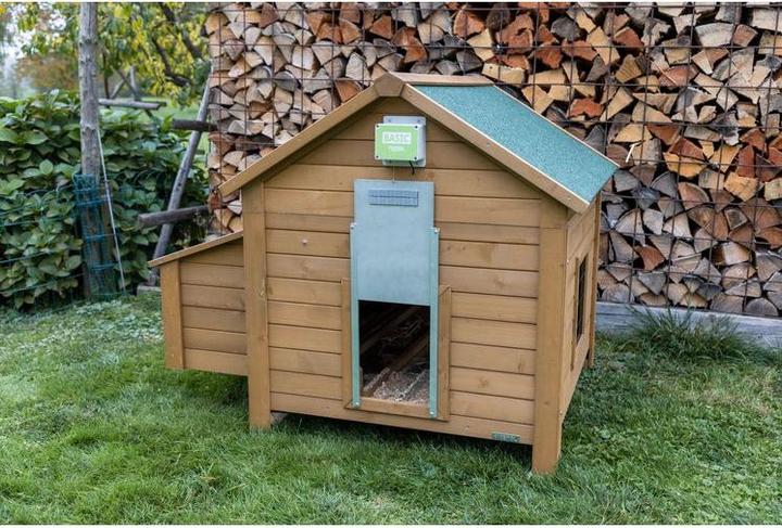 Produktbild Kerbl Basic automatische Hühnertür, Türöffnung, Türöffner für Hühnerstall, Hühnerhaus, mit Lichtsens