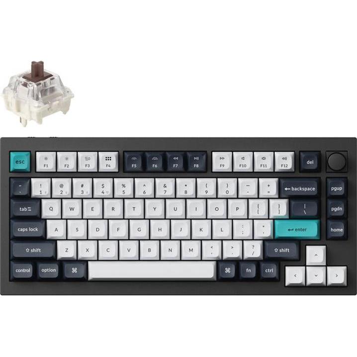 Keychron Q1 MAX 75% Trådløst Tastatur Brown switche, Maus + Tastatur Zubehör, Braun
