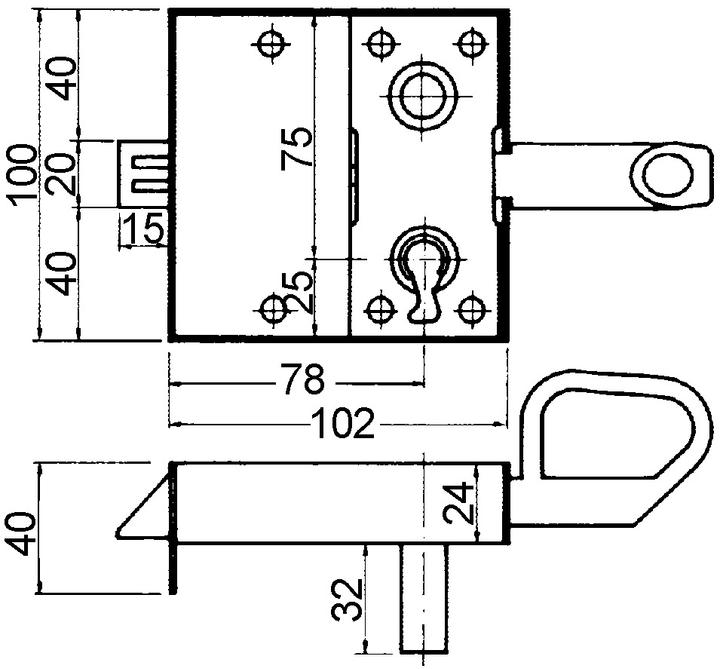 Immagine prodotto Webi Serratura della porta del fienile 2060 Partout (Cilindro profilato)