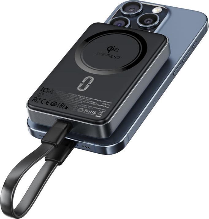 Actual product image Acefast M11-10000 30W Qi2 Magnetic Power Bank with MagSafe - Black (10000 mAh, 30 W, 37 Wh)