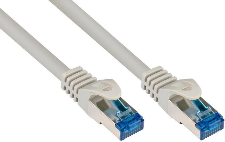 Actual product image Good Connections RNS® patch cable with latching nose protection, Cat. 6A, S/FTP, PiMF, halogen-free, 500MHz, grey, 3m (S/FTP, CAT6a, 3 m)
