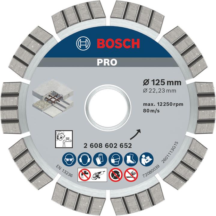 Actual product image Bosch Professional Zubehör PRO Concrete diamond cutting disc, 125 x 22.23 mm