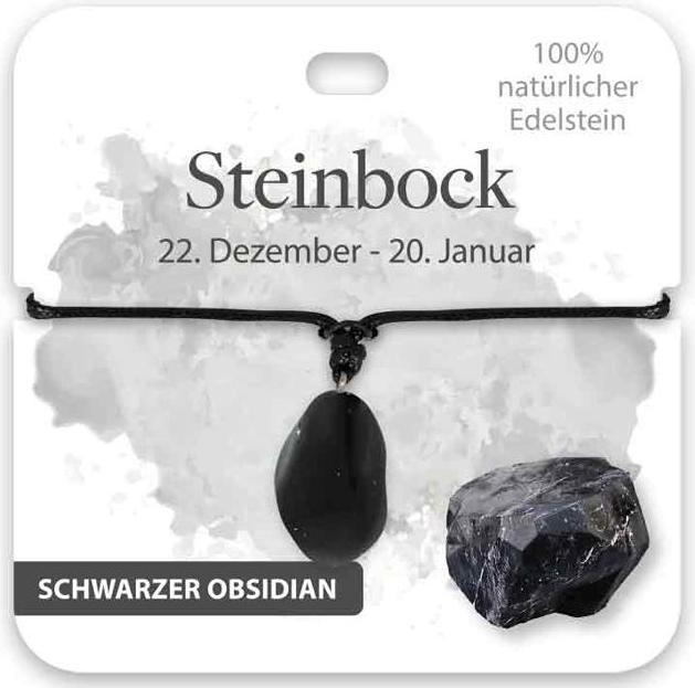 Immagine prodotto BB Klostermannn Kette Edelstein Schwarzer Obsidian Steinbock