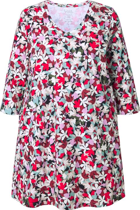 Produktbild Ulla Popken Longshirt, Blüten, A-Linie, V-Ausschnitt, 3/4-Arm (58)