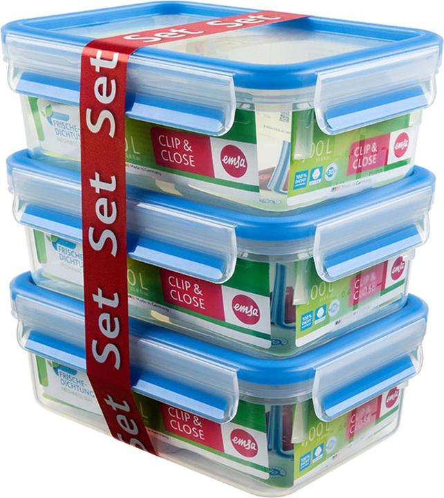 Actual product image Emsa 3D Clip&Close Set 3 x 1.0l (1 l)