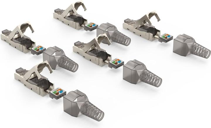 Image du produit Hama Connecteur réseau, CAT-6a, 10 Gbit/s, blindé, montage sans outil, 5 pcs. (S/FTP, CAT6a)