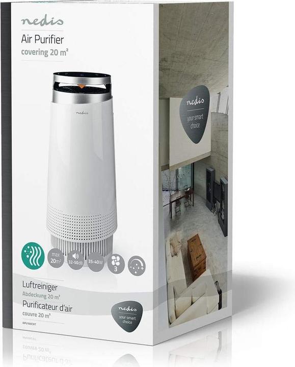 Produktbild Nedis Luftreiniger | geeignet für Platz bis zu: 20 m² | Fördermenge für saubere Luft (CADR): 130 m³/ (20 m²)