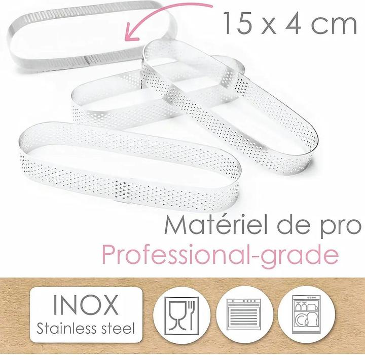 Produktbild ScrapCooking 4er Set Tortenringe perforiert oval 15x4cm