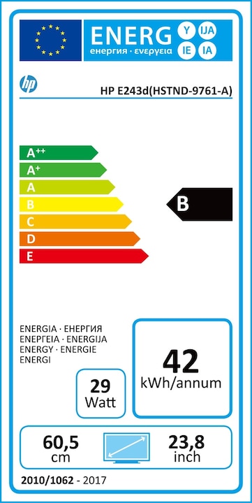 Energie-Label HP EliteDisplay E243d (1920 x 1080 Pixel, 23.80")