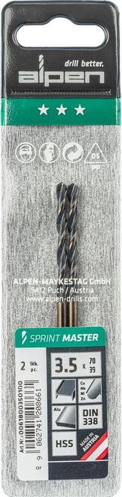 Actual product image Alpen Twist Drill Sprint Master (3.5 millimetres)