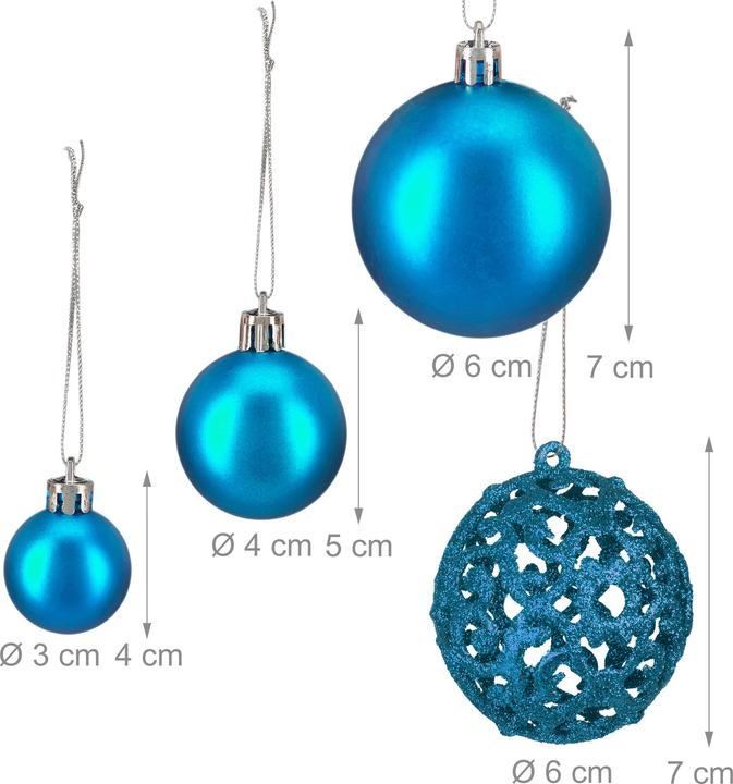 Produktbild Relaxdays Weihnachtskugeln-Set (50-teilig)