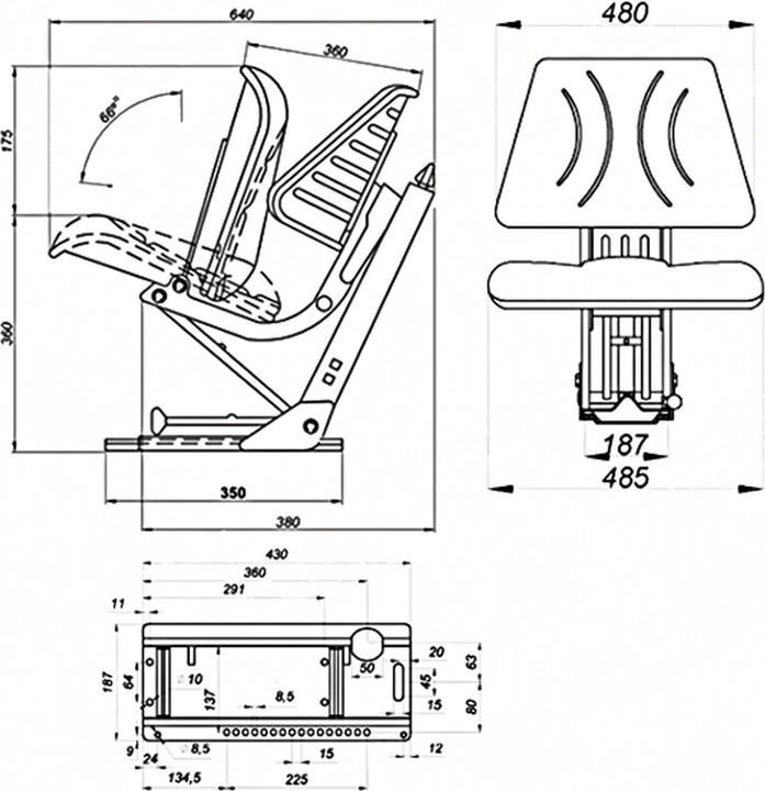 Produktbild Dema Traktorsitz Klappsitz ST 13DS-05