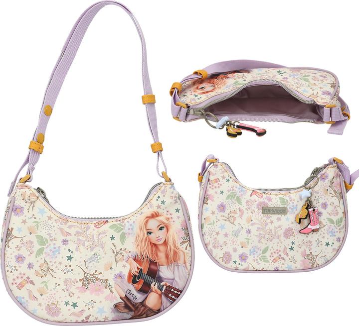 Immagine prodotto Top Model TOPModel - Halfmoon Handbag COWGIRL - Cream with Pale Purple and Yellow Accents - Small