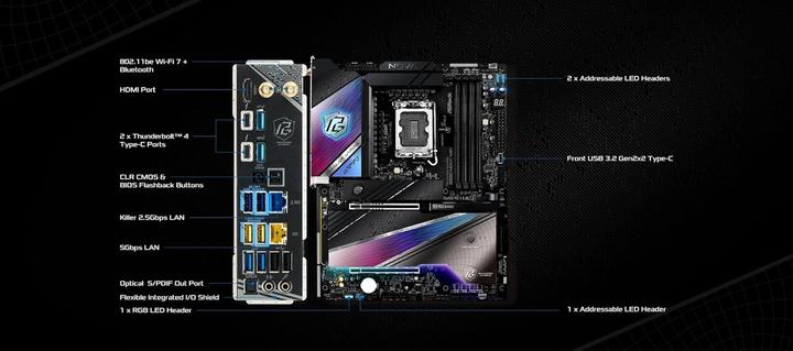 Productafbeelding AsRock Z890 Nova WiFi Intel DDR5 S1851 (LGA 1851, Intel Z890, ATX)