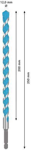 Produktbild Bosch Professional Zubehör Expert HEX-9 Multi Construction Bohrer, 12 x 200 x 250 mm (12 Millimeter)