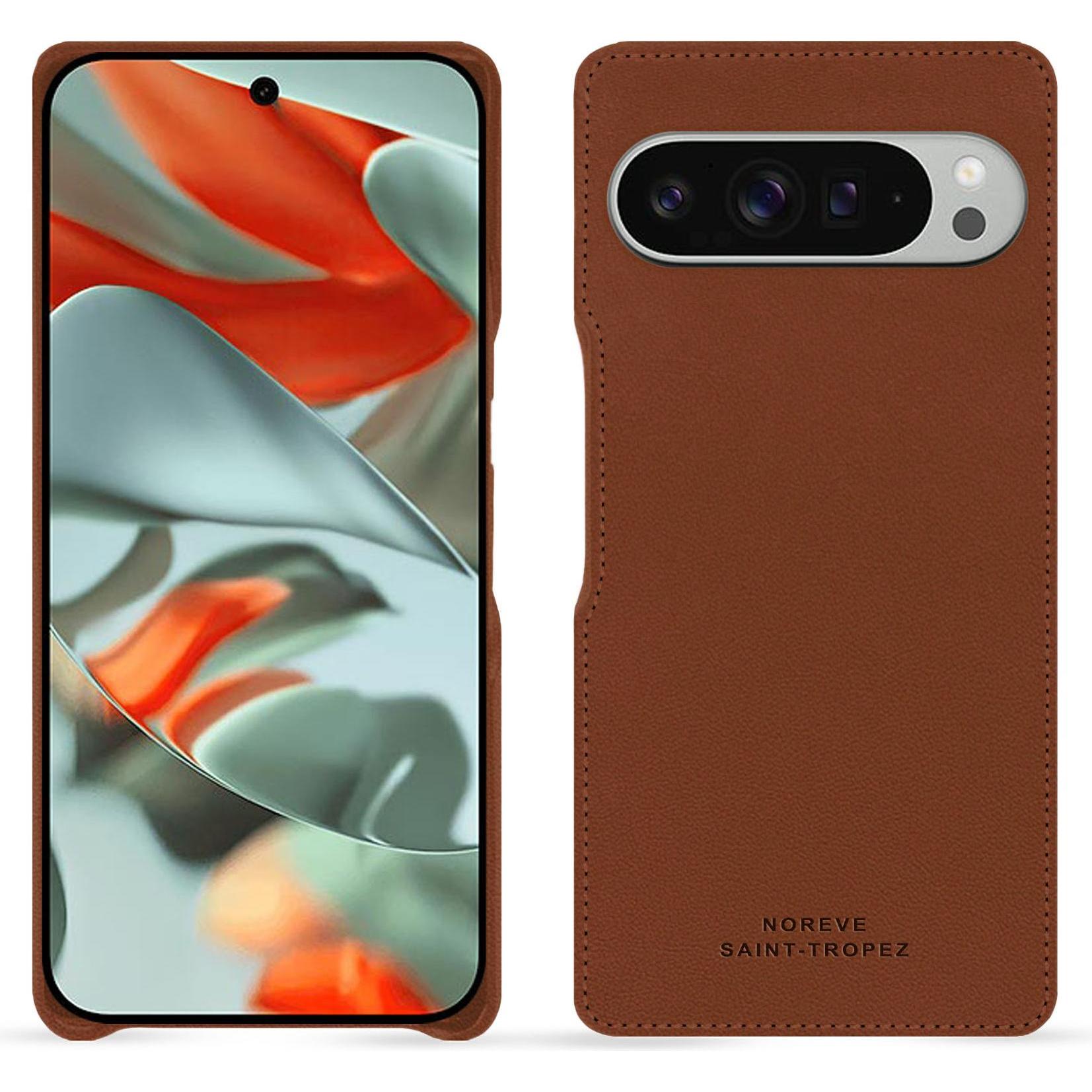 Noreve Lederschutzhülle (Google Pixel 9 Pro XL), Smartphone Hülle, Braun