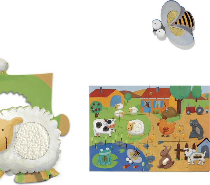 Actual product image Djeco Giant puzzle Tactiloferme (20 pieces)