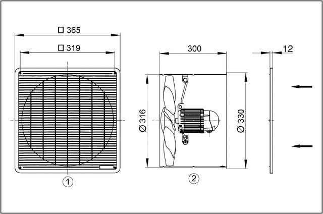 Produktbild Maico MAI EZF30/6B Axial-Wandeinbauventilator INenn0,3A IMax0,33A