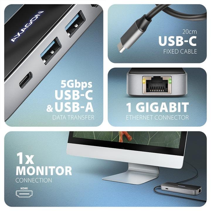 Image du produit Axagon Nicht kategorisiert (USB-C, 6 ports)