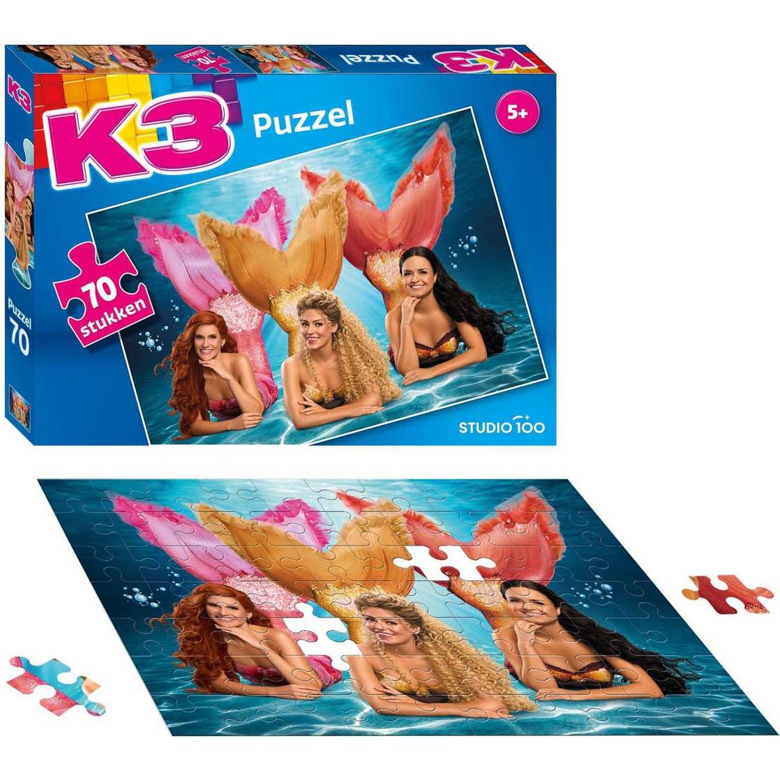 Thumbnail - Studio 100 K3 Puzzle mit Poster – Lied der Meerjungfrau, 70 Teile. (70 Teile)