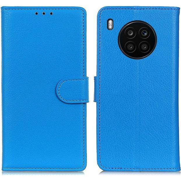 Thumbnail - MU Classic Litchi Leder Bookcover Series (Huawei Nova 8i, Honor 50 Lite), Smartphone Hülle, Blau