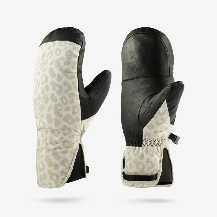 Actual product image Wedze Skifäustlinge Erwachsene warm - 500 weiss/Leopardenmuster (XL)