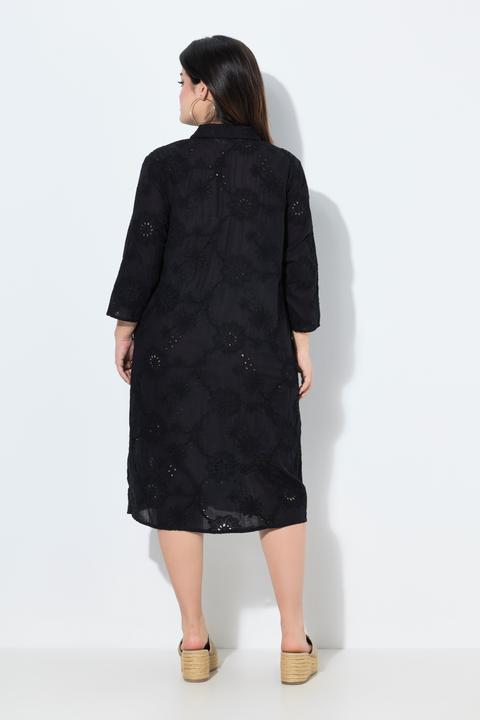 Image du produit Angel of Style Robe chemisier, fine broderie ajourée, coupe évasée (56)