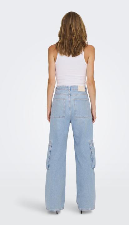 Actual product image Only ONLHOPE EX HW WIDE CARGO DNM CRO Loose Fit Jeans (W31/L32)
