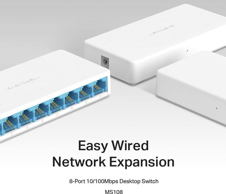 Image du produit Mercusys Switch MS108 8 ports boîtier plastique (8 ports)