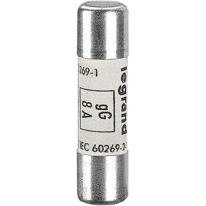 Legrand, Sicherung, cartridgeGG 10X38 8A 500V (Zylindersicherung, 8 A, Träge)