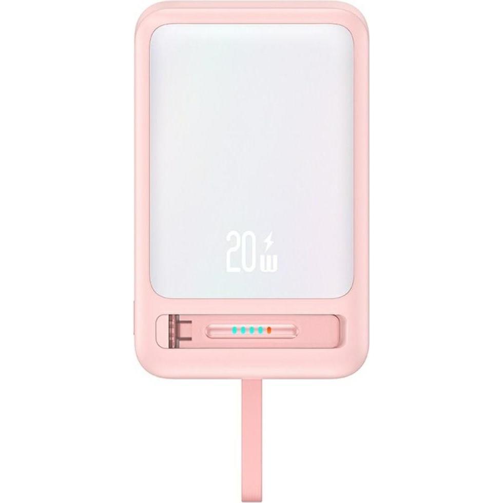 Usams Powerbank XM Series CD219 10000mAh Magnetic Wireless różowy (10000 mAh, 22.50 W, 22.50 Wh), Powerbank, Rosa