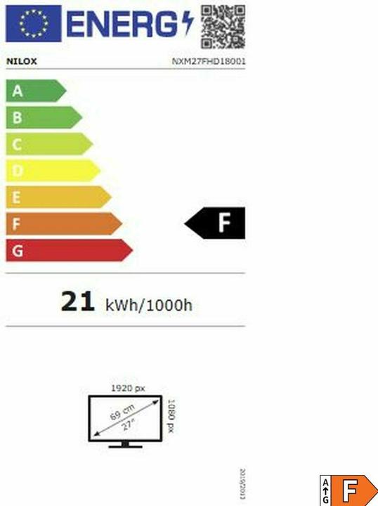 Energy Label Nilox NXM27FHD18001 (1920 x 1080 pixels, 27")