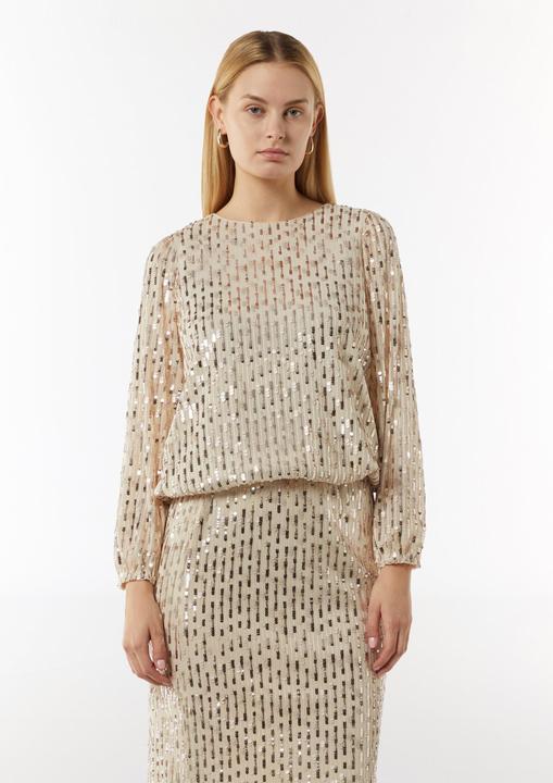 Actual product image Comma Bluse Pailletten-Bluse mit Rundhalsausschnitt (34)