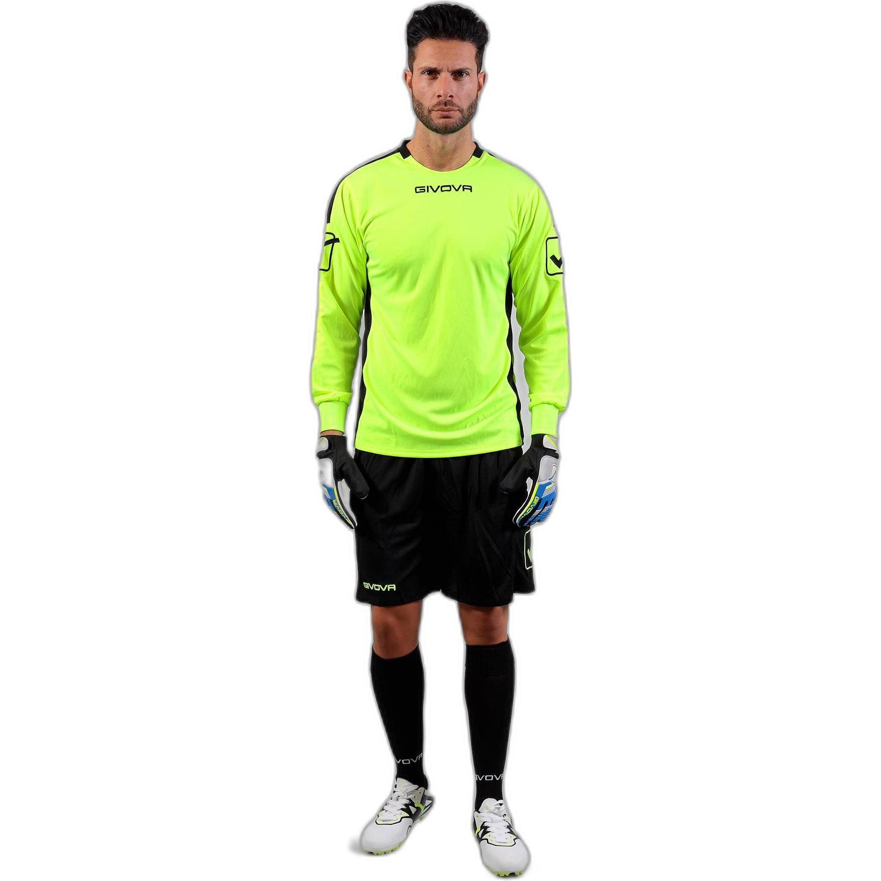 Givova, Herren, Sportshirt, set aus torwarttrikot und shorts (M), Gelb, M