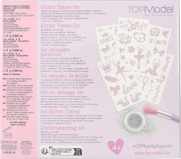 Actual product image Depesche TOPModel - Glitter Tattoo Set - BALLET - ( 0412322 )
