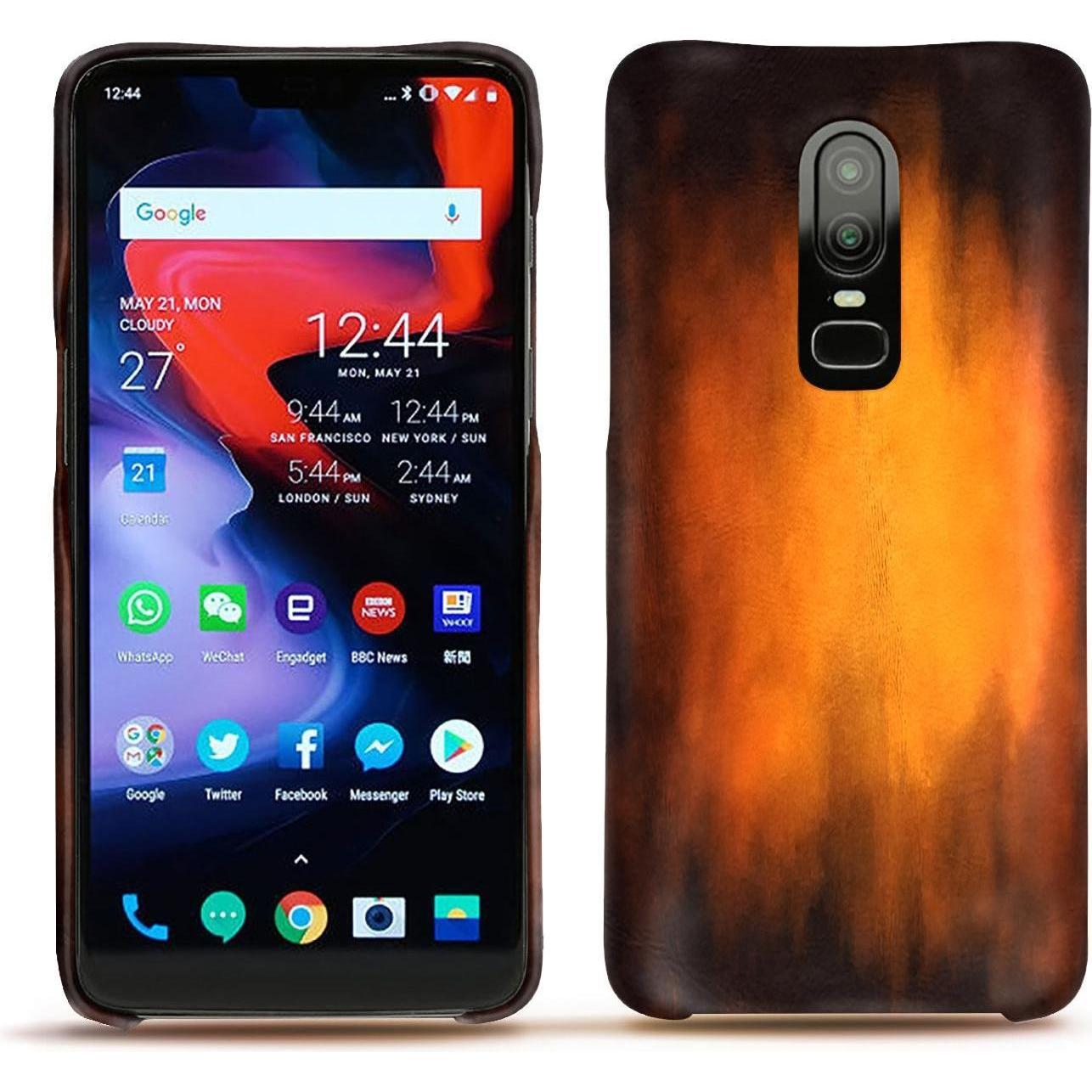 Noreve Lederschutzhülle (OnePlus 6), Smartphone Hülle, Violett