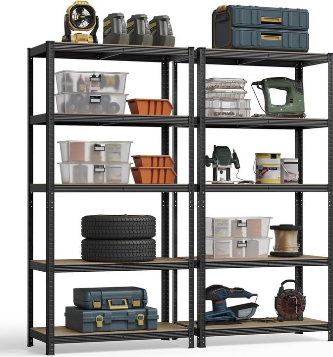 Produktbild Songmics Schwerlastregale Stahlgestell Verstellbare Ablagen, 50 x 100 x 200 cm, Schwarz