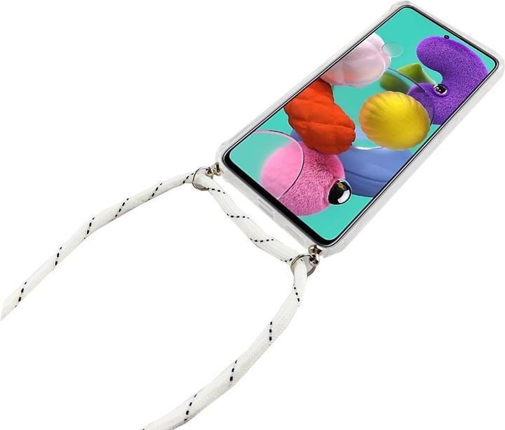 Produktbild König Design Handykette für Samsung Galaxy A51 mit Band Case zum umhängen Kordel Etui Weiss