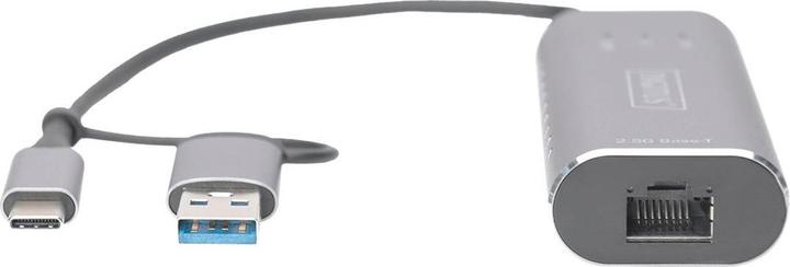 Productafbeelding Digitus USB Type-C™ Gigabit Ethernet Adapter 2.5G, USB-C™ + USB A (USB3.1/3.0) (USB, USB-C, RJ45 2.5 Gigabit Ethernet (1x))