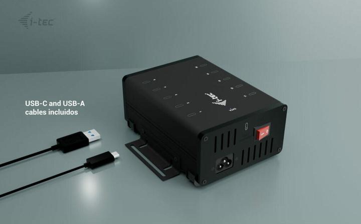 Produktbild i-tec USB-C/USB-A Metal Charging+Data HUB 15W pro Port 10x USB-C integriertes Netzteil 180W (USB-C, 10 Ports)