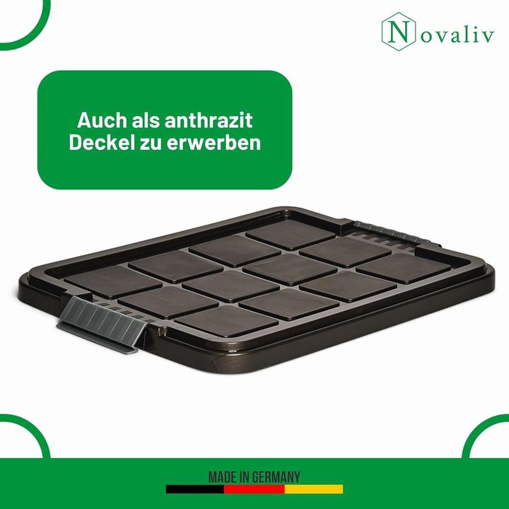 Image du produit Novaliv 10x couvercles de rechange 27 litres avec fermeture à clip 46,5x36,5 cm transparent (36.50 cm, 27 l, 1x)