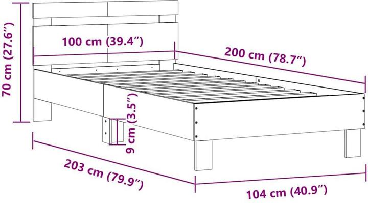 Image du produit vidaXL Bettgestell (100 x 200 cm)