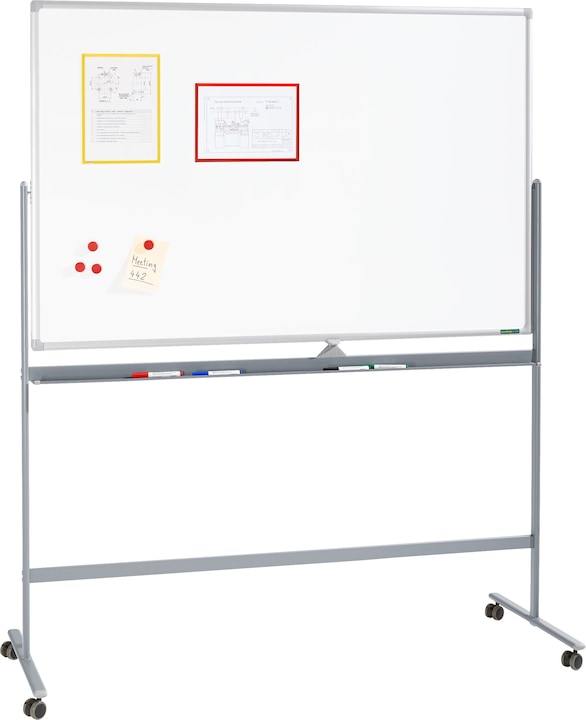 Actual product image Schäfer Shop Select Mobile whiteboard, with rotating board, with 4 swivel castors, various board sizes (1000 x 1500 mm)