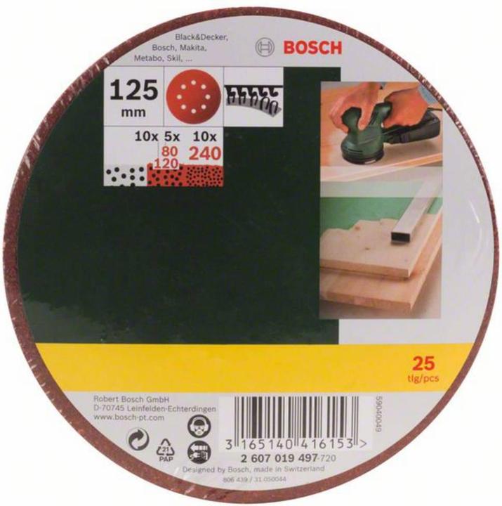 Productafbeelding Bosch Zubehör Set excentrische schuurbladen gemengde korrel (80, 120, 240)