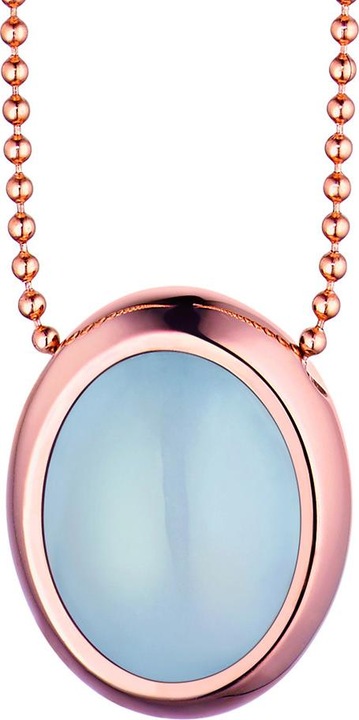 Produktbild Xen Anhänger oval mit blauen Chalcedon - rosè vergoldet (Edelstahl)